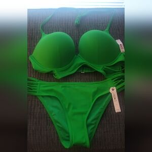 Victoria's Secret Green Bikini Set with Adjustable Straps
